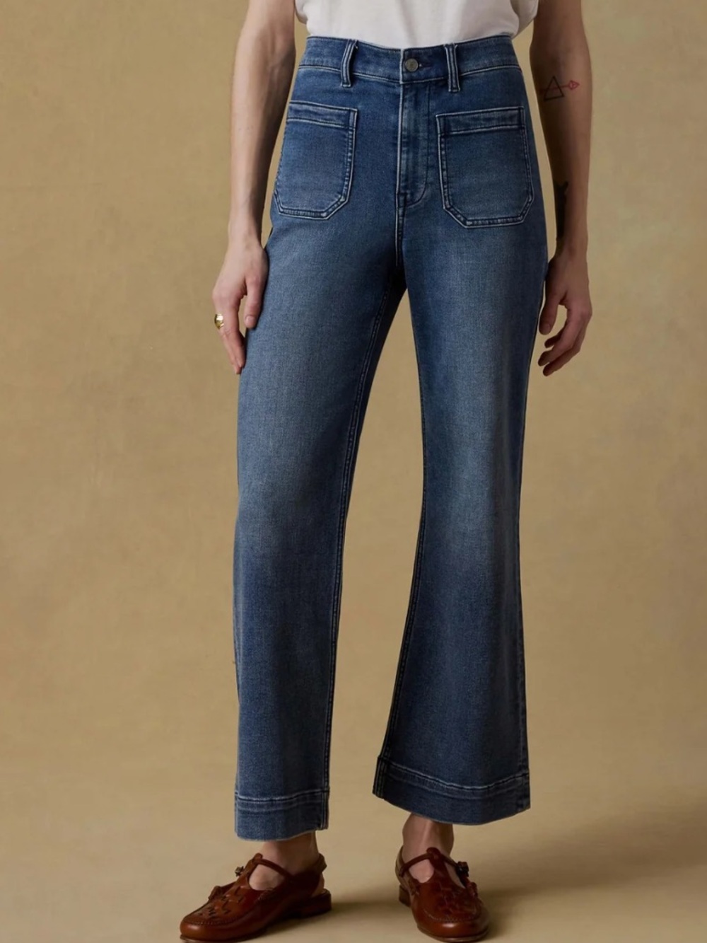 Faherty Stretch Terry Patch Pocket Ankle  Jeans